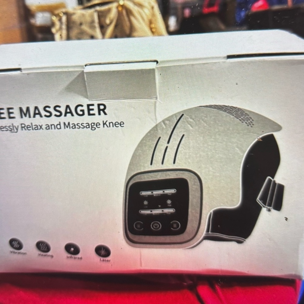 Gray Knee Massager with Heat & Vibration - Comfortable Relief